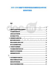 2025-2030德國汽車零部件制造業發展現狀及未來市場趨勢研究報告