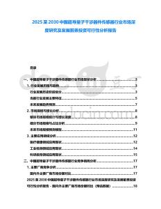 2025至2030中國超導量子干涉器件傳感器行業市場深度研究及發展前景投資可行性分析報告