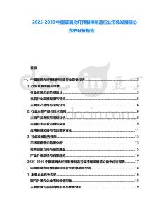 2025-2030中國玻璃光纖預(yù)制棒制造行業(yè)市場發(fā)展核心競爭分析報告