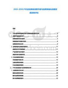 2025-2030戶外運動裝備消費升級與品牌高端化戰略實施效果評估