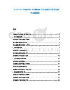 2025-2030中國VOCs治理技術比較與重點行業應用案例分析報告