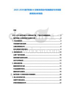 2025-2030醫(yī)療影像AI診斷系統(tǒng)技術(shù)發(fā)展路徑與市場前景預(yù)測分析報(bào)告