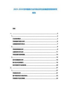 2025-2030軟件服務行業市場分析及發展趨勢預測研究報告
