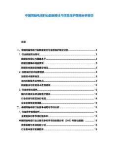 中國(guó)同軸電纜行業(yè)數(shù)據(jù)安全與信息保護(hù)策略分析報(bào)告