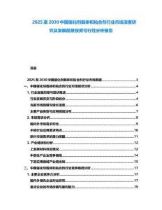 2025至2030中國催化劑載體和粘合劑行業(yè)市場深度研究及發(fā)展前景投資可行性分析報告