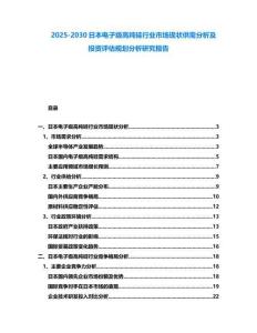 2025-2030日本電子級高純硅行業(yè)市場現(xiàn)狀供需分析及投資評估規(guī)劃分析研究報告