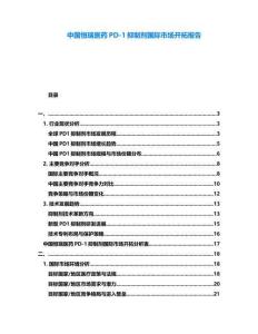 中國恒瑞醫(yī)藥PD-1抑制劑國際市場開拓報告