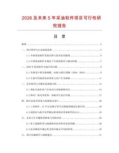 2026及未來(lái)5年采油軟件項(xiàng)目可行性研究報(bào)告