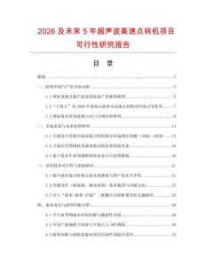 2026及未來5年超聲波高速點轉機項目可行性研究報告