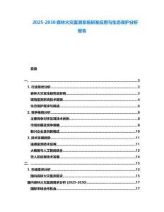 2025-2030森林火災監測系統研發應用與生態保護分析報告