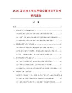2026及未来5年车用吸尘器项目可行性研究报告