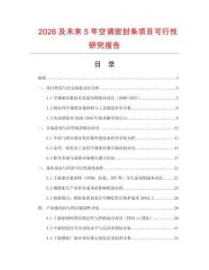 2026及未來5年空調密封條項目可行性研究報告