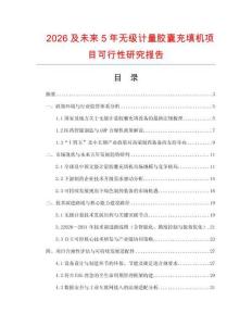 2026及未來5年無級計量膠囊充填機項目可行性研究報告