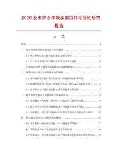 2026及未來5年吸塵劑項(xiàng)目可行性研究報(bào)告