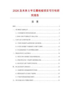 2026及未來5年石膏線板項目可行性研究報告