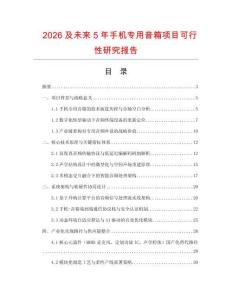 2026及未來5年手機專用音箱項目可行性研究報告