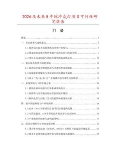 2026及未來5年脈沖氙燈項目可行性研究報告