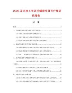 2026及未來5年四爪螺母項目可行性研究報告