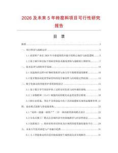 2026及未來5年磚窯料項目可行性研究報告