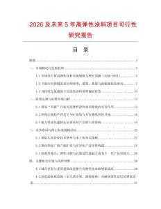 2026及未來5年高彈性涂料項目可行性研究報告