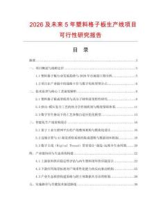 2026及未來5年塑料格子板生產線項目可行性研究報告