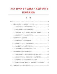 2026及未來5年金屬加工成型件項目可行性研究報告