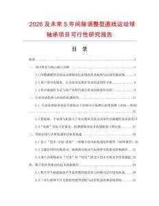 2026及未來5年間隙調整型直線運動球軸承項目可行性研究報告