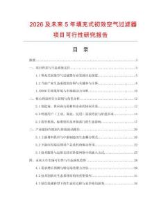 2026及未來5年填充式初效空氣過濾器項(xiàng)目可行性研究報(bào)告