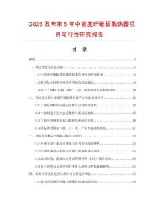 2026及未來5年中密度纖維板散熱器項(xiàng)目可行性研究報(bào)告