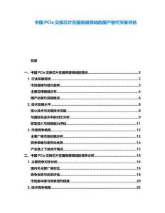 中國(guó)PCIe交換芯片在服務(wù)器領(lǐng)域的國(guó)產(chǎn)替代節(jié)奏評(píng)估