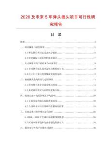 2026及未來5年彈頭插頭項(xiàng)目可行性研究報(bào)告