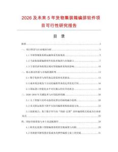 2026及未來5年貨物集裝箱編排軟件項目可行性研究報告