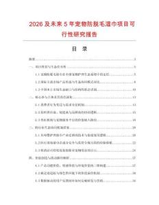 2026及未來5年寵物防脫毛濕巾項目可行性研究報告