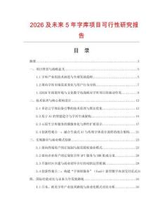 2026及未來5年字庫項目可行性研究報告