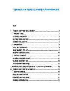 中國婦科電動手術器械行業市場現狀與發展戰略研究報告