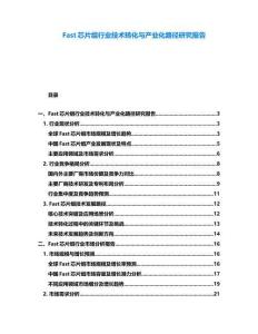 Fast芯片組行業技術轉化與產業化路徑研究報告