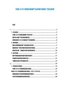 中國OLED蒸鍍設備國產化突破與面板廠驗證進度