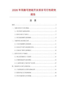 2026年雙路可控硅開關項目可行性研究報告