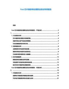 Fast芯片组信号处理算法优化专项报告