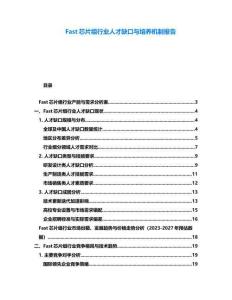 Fast芯片组行业人才缺口与培养机制报告