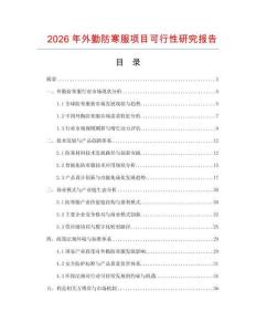 2026年外勤防寒服項目可行性研究報告
