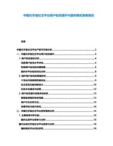 中國(guó)元宇宙社交平臺(tái)用戶粘性提升與盈利模式探索報(bào)告