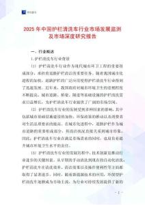 2025年中國護欄清洗車行業市場發展監測及市場深度研究報告