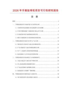 2026年手推撿球機項目可行性研究報告