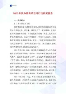 2025年民辦教育項目可行性研究報告