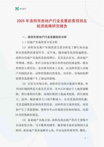 2025年洛陽市房地產行業發展前景預測及投資戰略研究報告