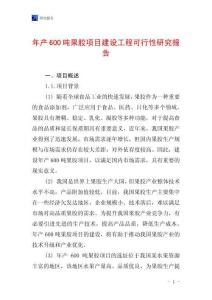 年產(chǎn)600噸果膠項(xiàng)目建設(shè)工程可行性研究報(bào)告