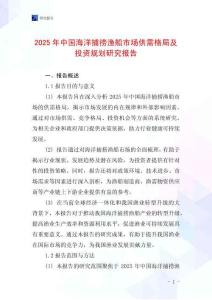 2025年中国海洋捕捞渔船市场供需格局及投资规划研究报告