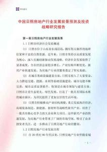 中國日照房地產(chǎn)行業(yè)發(fā)展前景預測及投資戰(zhàn)略研究報告