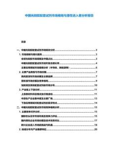 中國光刻膠配套試劑市場格局與潛在進入者分析報告